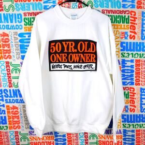 Vintage 50 Year Old For Sale Birthday Sweatshirt Size L Needs Parts One Owner